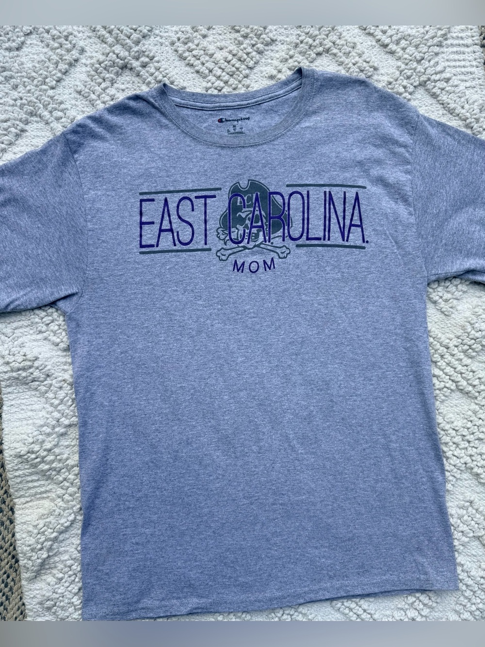 Champion East Carolina Mom Tee in Heather Gray